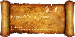 Hegedűs Alfonza névjegykártya